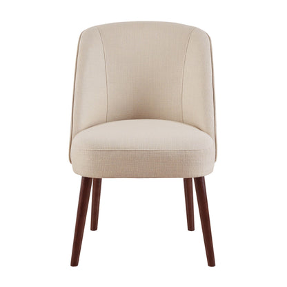 Rounded Back Dining Chair With Wraparound Design - Natural