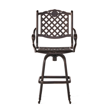 Cast Aluminum Bar Stool - Copper