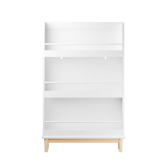 Wall Mounted Bookshelf, 3 Front Facing Display Shelves For Toddler Bedroom - White