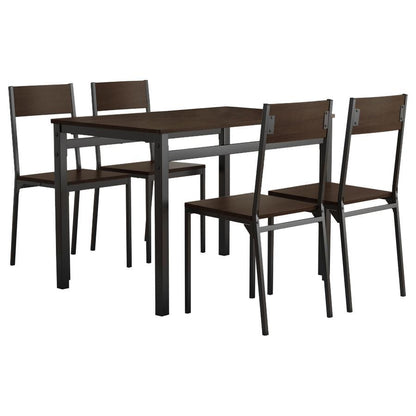 Lana - 5 Piece Rectangular Dining Set - Dark Brown And Black