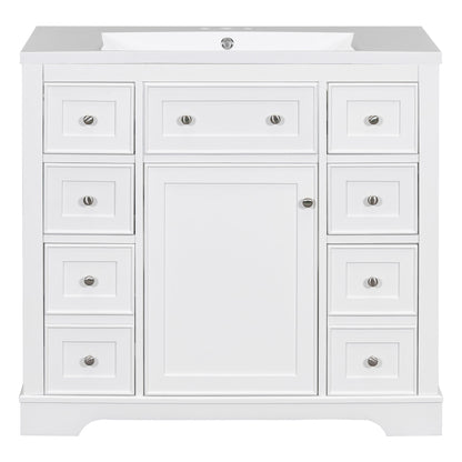 Modern Bathroom Vanity With Sink Combo, 6 Drawers And 1 Cabinet