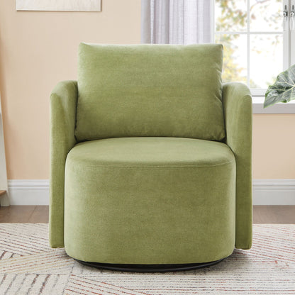 360° Modern Swivel Chair With Upholstered Curved Design