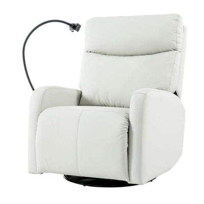 Rocking Recliner Chair, 360 Degree Swivel Nursery Rocking Chair, Glider Chair, Modern Small Rocking Swivel Recliner Chair For Bedroom, Living Room Chair Home Theater Seat, Phone Holder - Light Gray