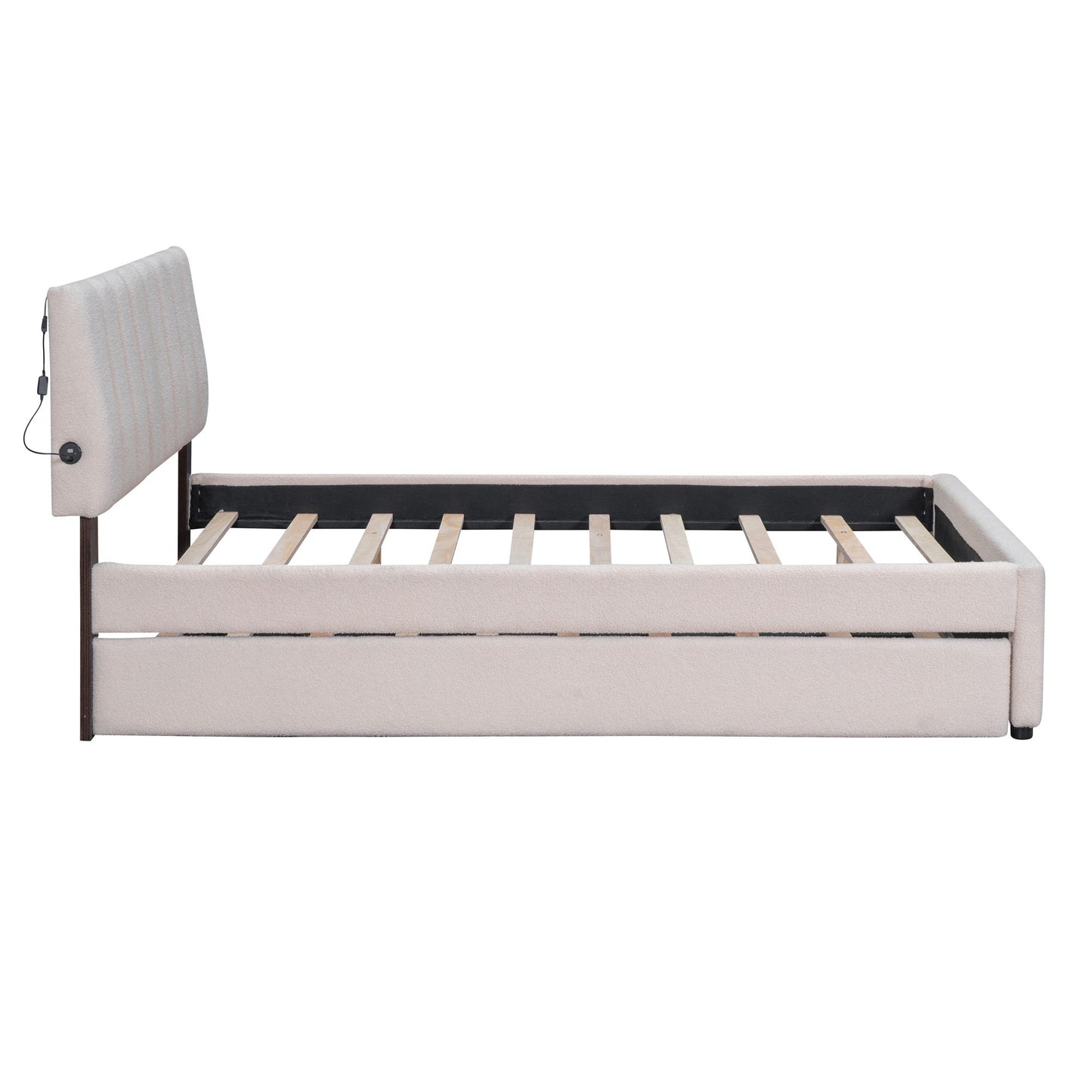 Upholstered Platform Bed With Trundle
