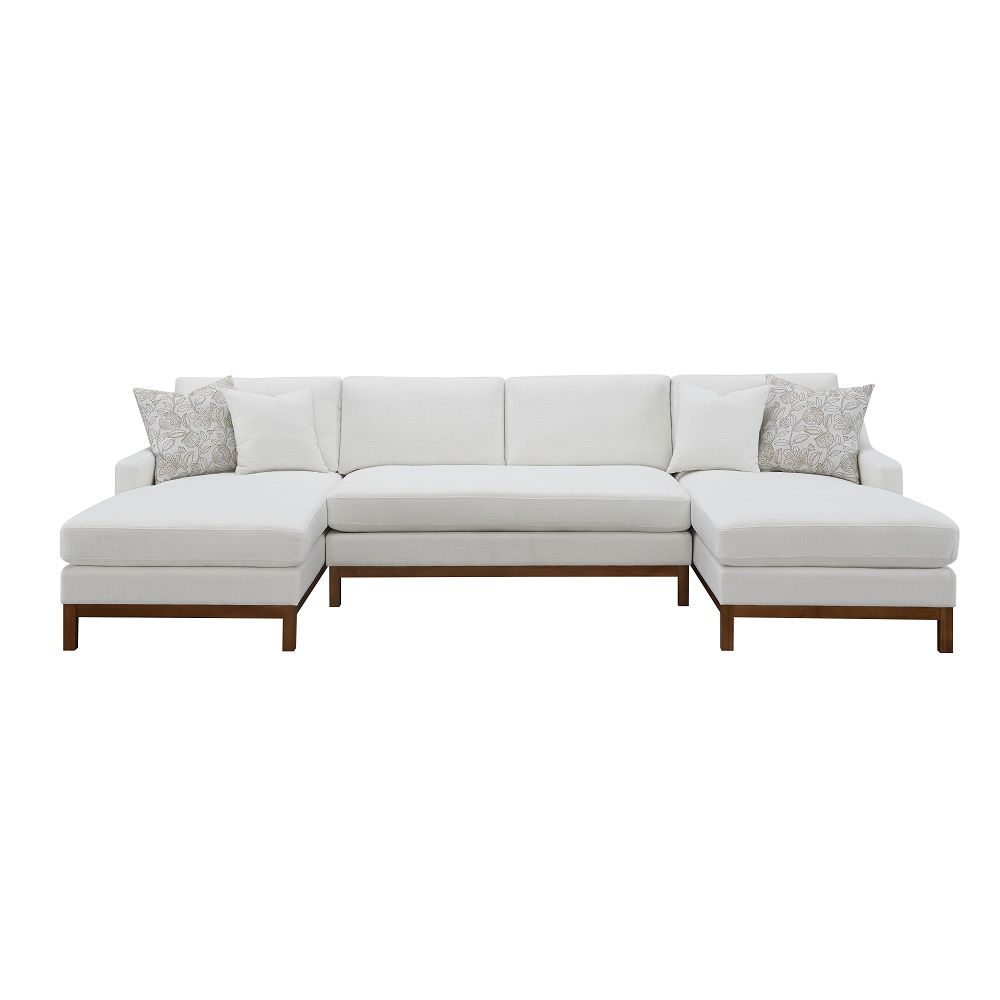 Valiant - Sectional Sofa - Ivory Chenille