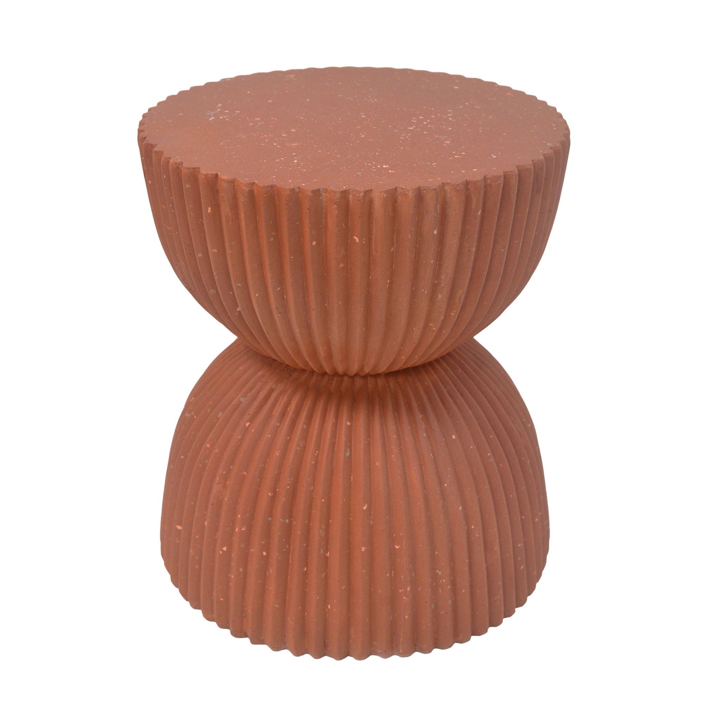 Side Table With Speckled Ribbed Texture
