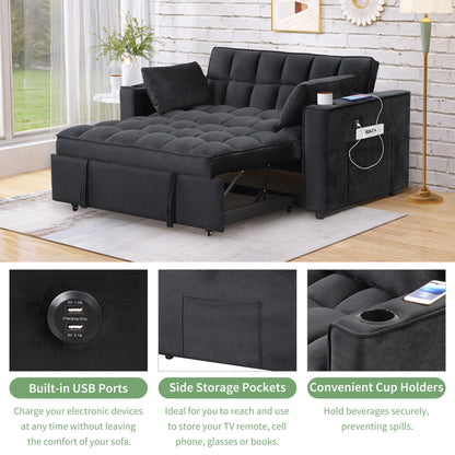 Multi Functional Sofa Bed With Cup Holder And USB Port For Living Room Or Apartments