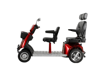 Electric Mobility Recreational Travel Scooter For Adults, Mobility Scooters For Seniors, 4 Wheel Powered Mobility Scooters - Red