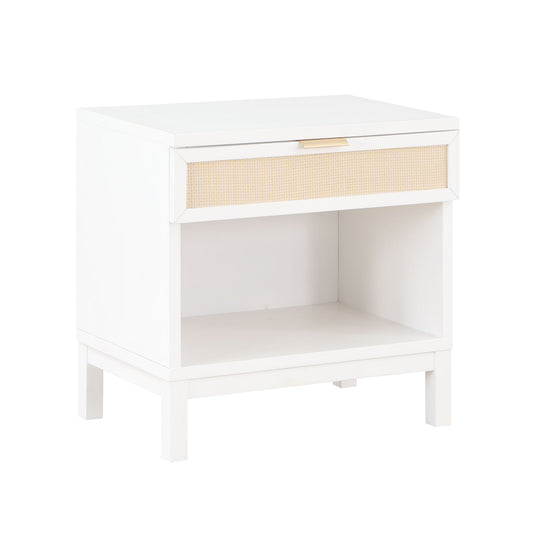Blake - Cane 1 Drawer Nightstand With Cane Front - White