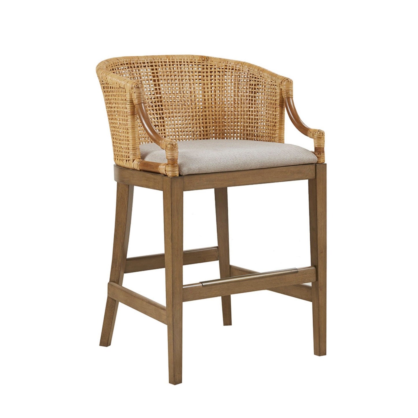Casual Handcrafted Rattan Counter Stool