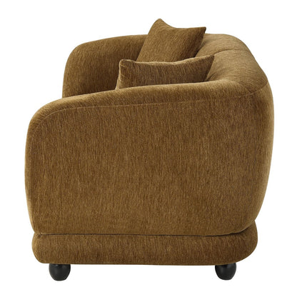 Lennox - Loveseat With 2 Pillows - Brown Chenille