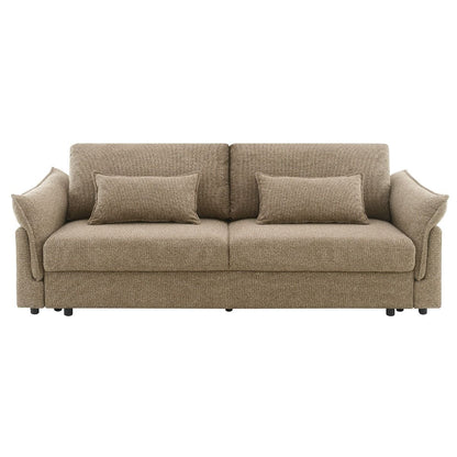 Turpin - Sofa With Sleeper, 2 Pillows & Storage - Brown Boucle