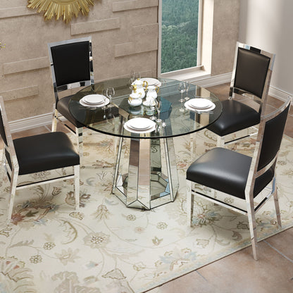 Round Dining Table For Kitchen - Silver