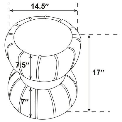Round Upholstered Ottoman Pouf With Velvety Soft Upholstery