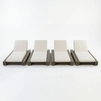Outdoor Chaise Lounges With Water-Resistant Cushions, Adjustable Backrest