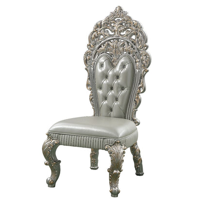 Sandoval - Side Chair (Set of 2) - Beige Synthetic Leather & Champagne
