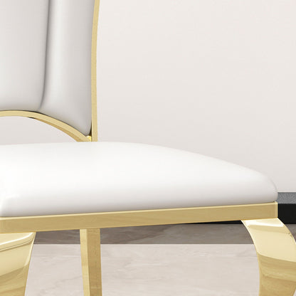Modern ette Dining Chairs, Unique Backrest Design With Stripe Armless (Set of 2)
