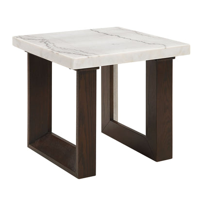 Edwyn - Natural Marble Top End Table