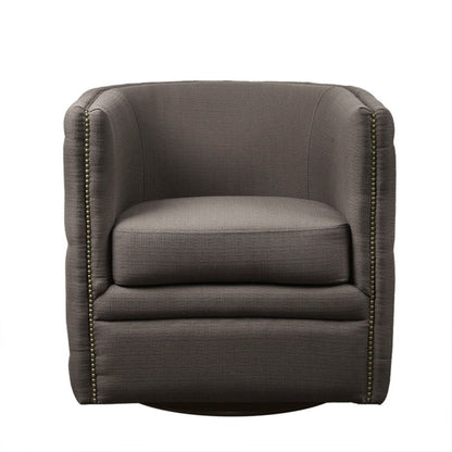 Capstone - Swivel Barrel Chair With Nailhead Accents And Button Tufting