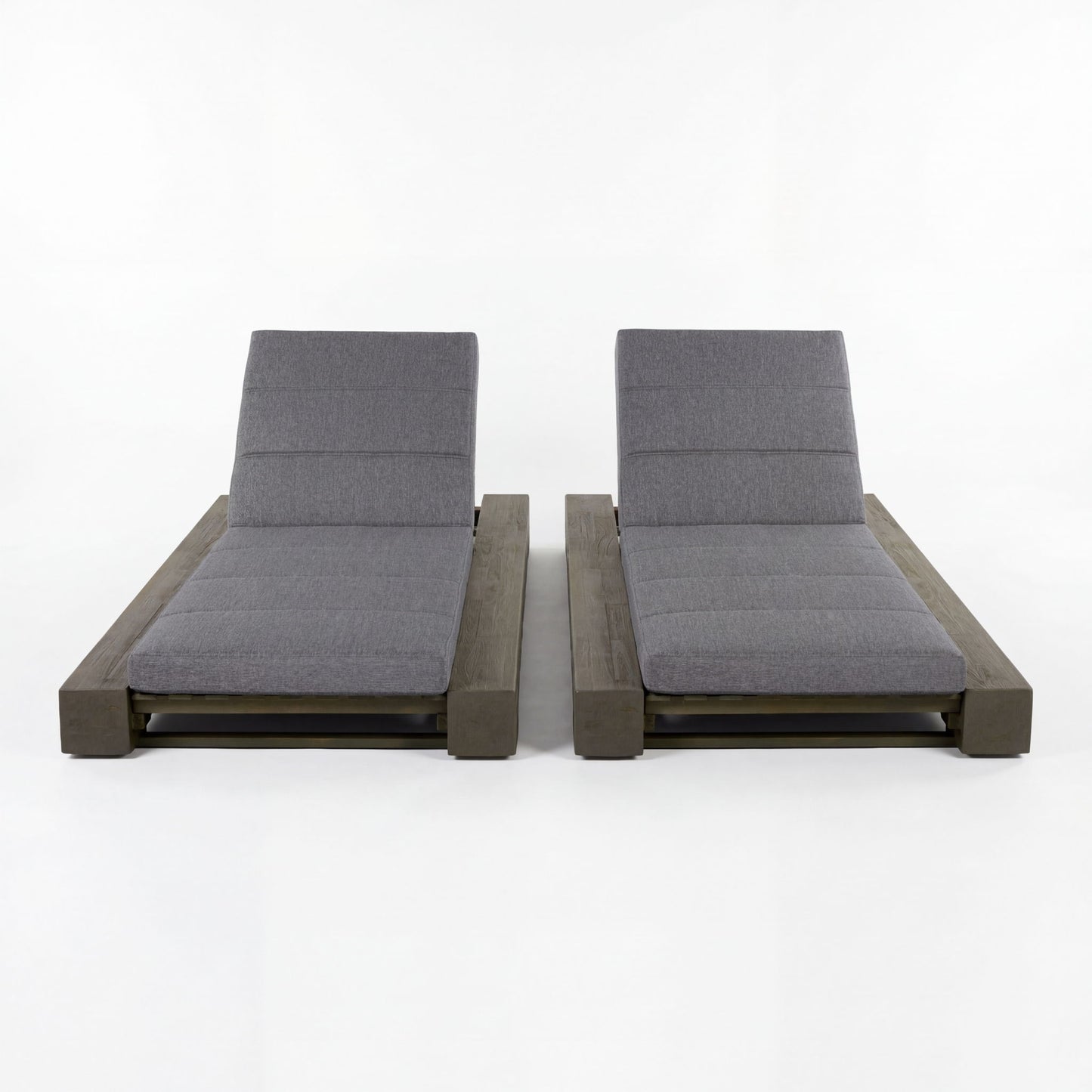 Outdoor Chaise Lounges With Water-Resistant Cushions, Adjustable Backrest