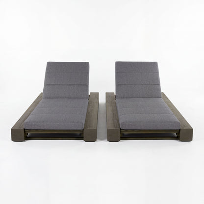 Outdoor Chaise Lounges With Water-Resistant Cushions, Adjustable Backrest