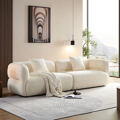 Sectional Sofa With Durable Fabric, Solid Wood Frame, And High Density Sponge Fill