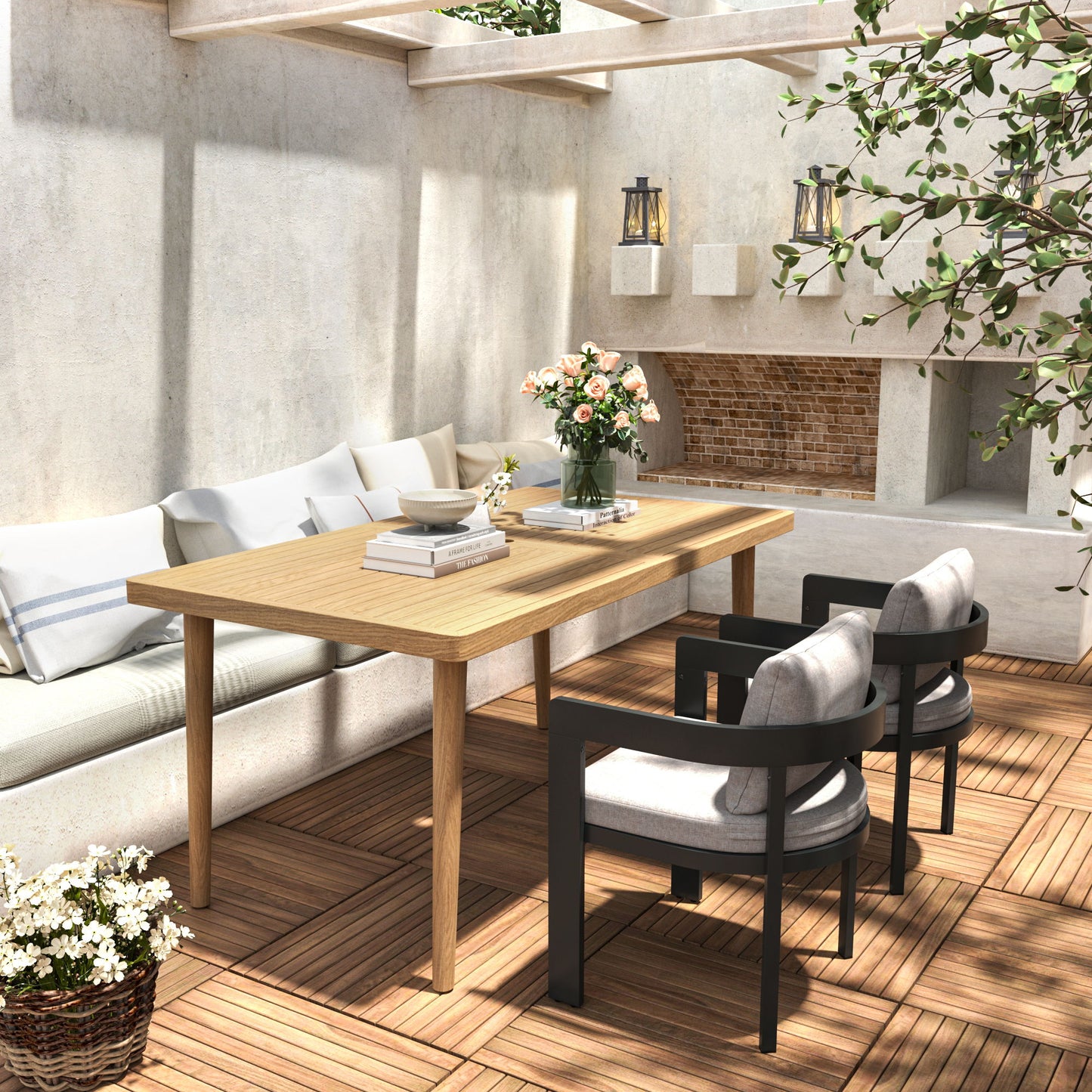 Elko Janiyah - Outdoor Patio Dining Set Dining Chairs And Dining Table
