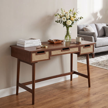 Writing Desk With 3 Drawers For Living Room