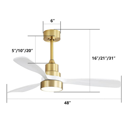 Indoor Ceiling Fan With Dimmable LED Light, 6 Speed Remote ControlLED DC Motor, Reversible Blades