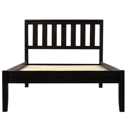 Platform Bed With Headboard / Wood Slat Support