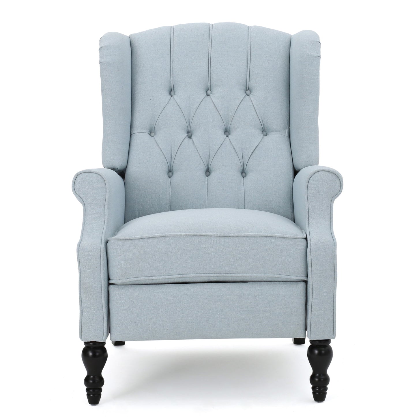 Armchair Recliner With Pushback Mechanism And Wingback Design