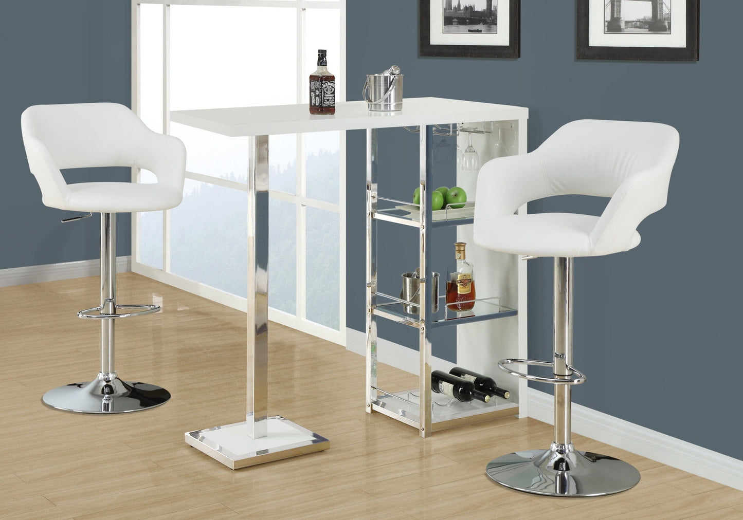 Bar Stool, Swivel, Adjustable Height, Contemporary, Modern