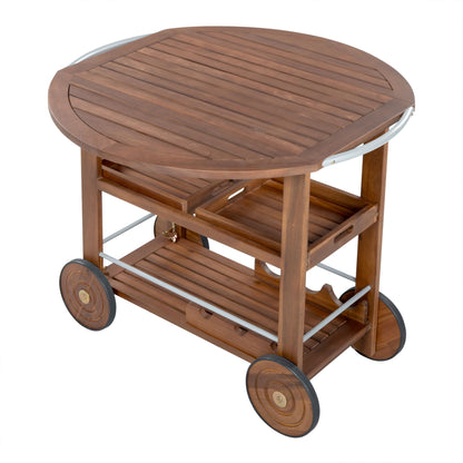 Bar Cart, Rolling Serving Cart With Storage
