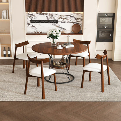 Round Extendable Dining Table Set With Chairs