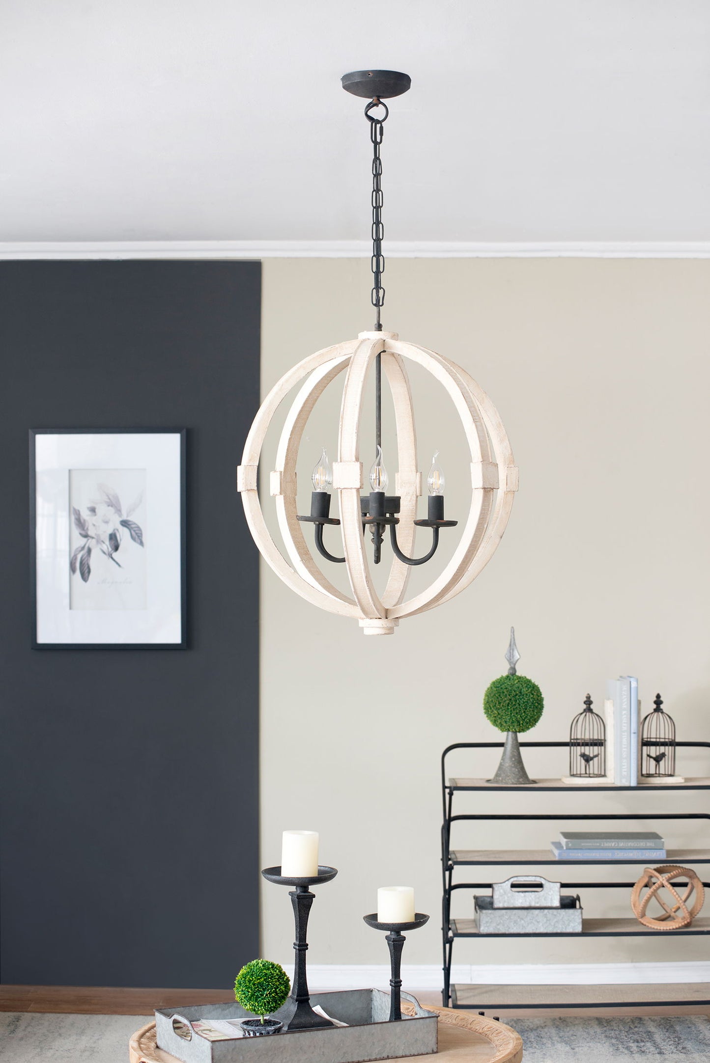 Chandelier, Hanging Light Fixture With Adjustable Chain For Kitchen, Bulb Not Included