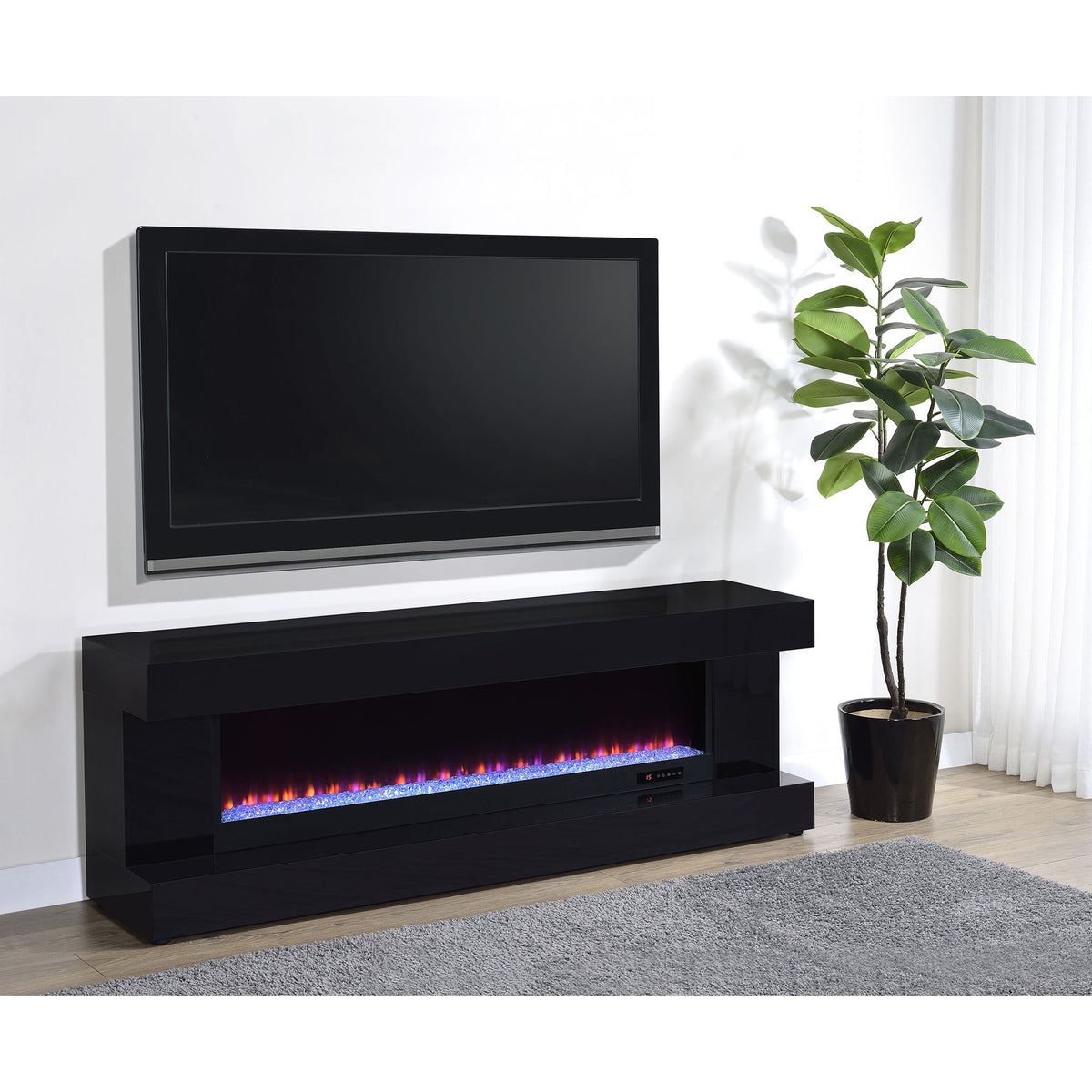 TV Stand Fireplace Console With Bluetooth Speaker