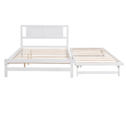 Platform Bed With Adjustable Trundle
