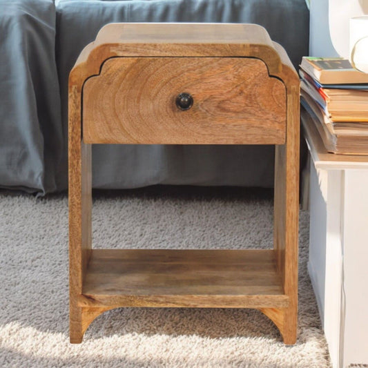 Newton - Mini Nightstand With A Drawer And Open Shelf