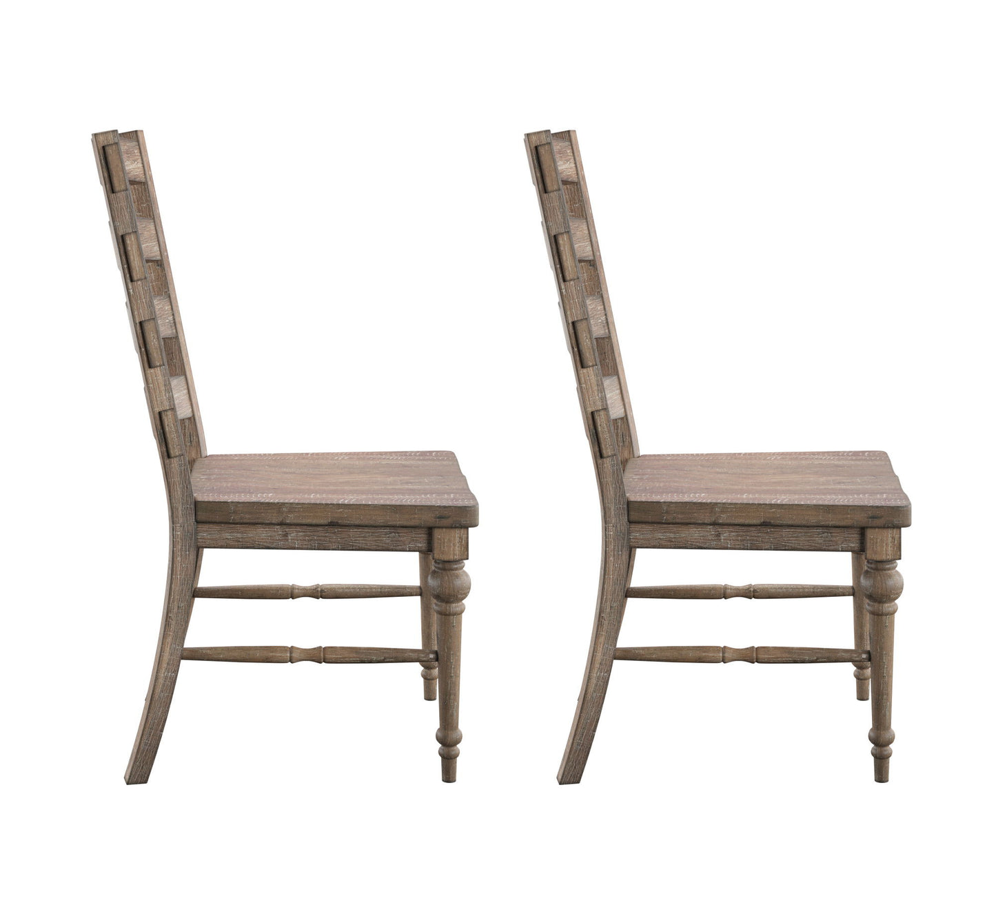 Ludin - Ladderback Dining Chairs, (Set of 2) - Taupe