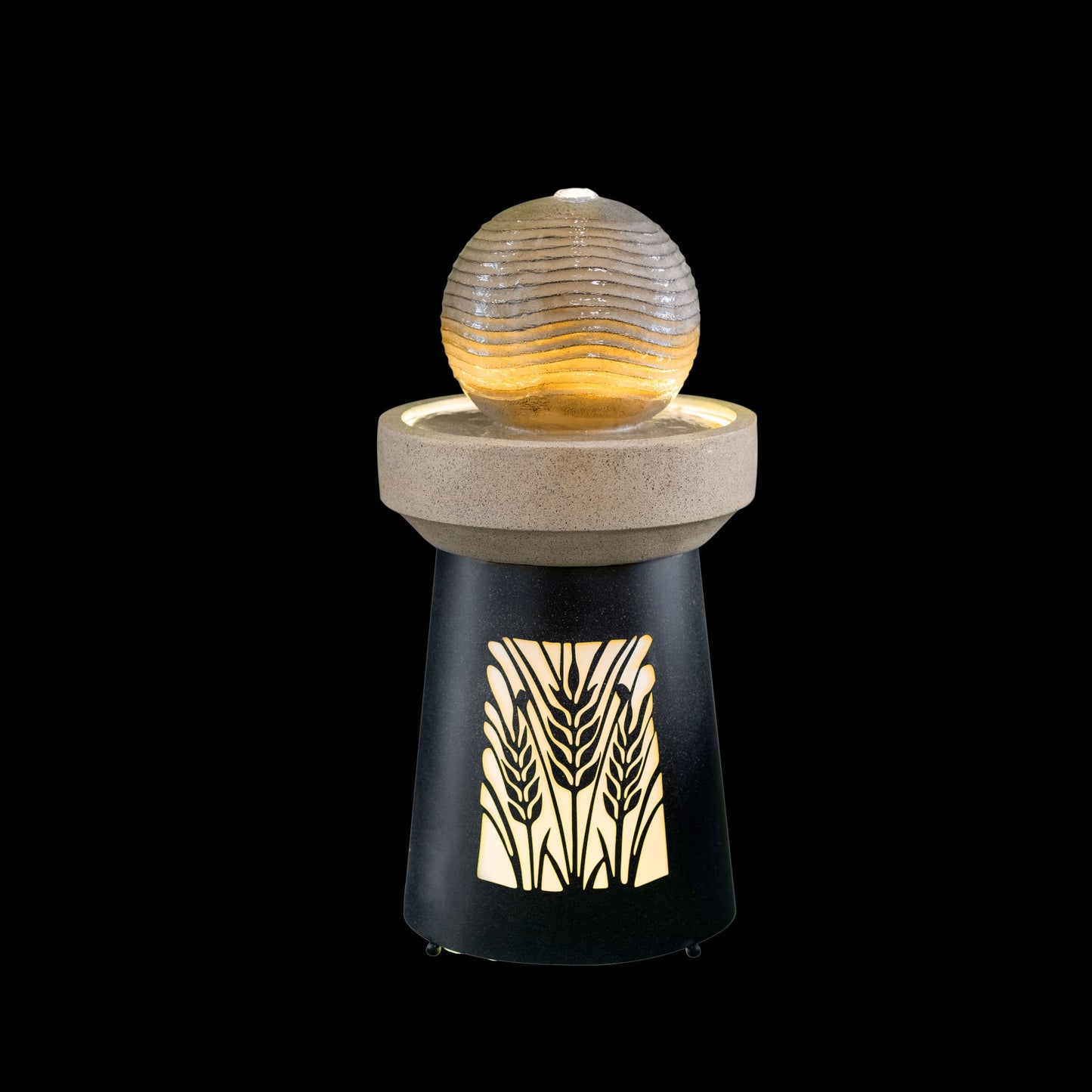 Outdoor Water Fountain, Warm LED Light - Brown