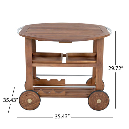 Bar Cart, Rolling Serving Cart With Storage