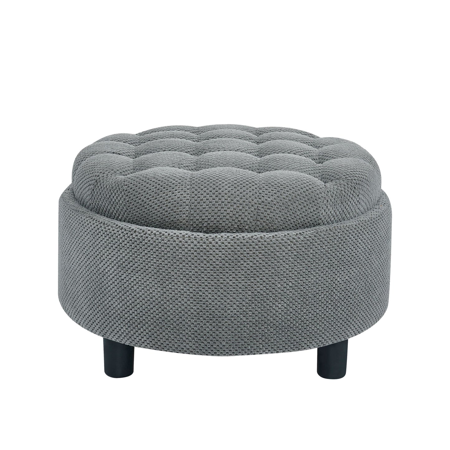 Storage Round Footstool Table Ottoman