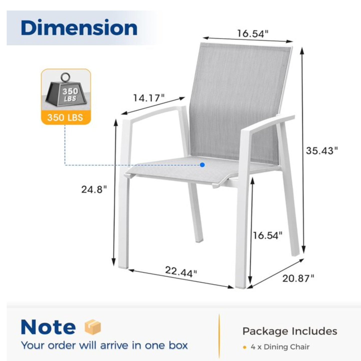 Patio Stackable Dining Chairs (Set of 4)