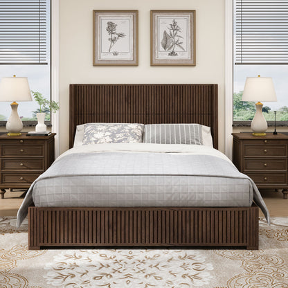 Platform Bed Frame With Headboard, Floor Standing Design