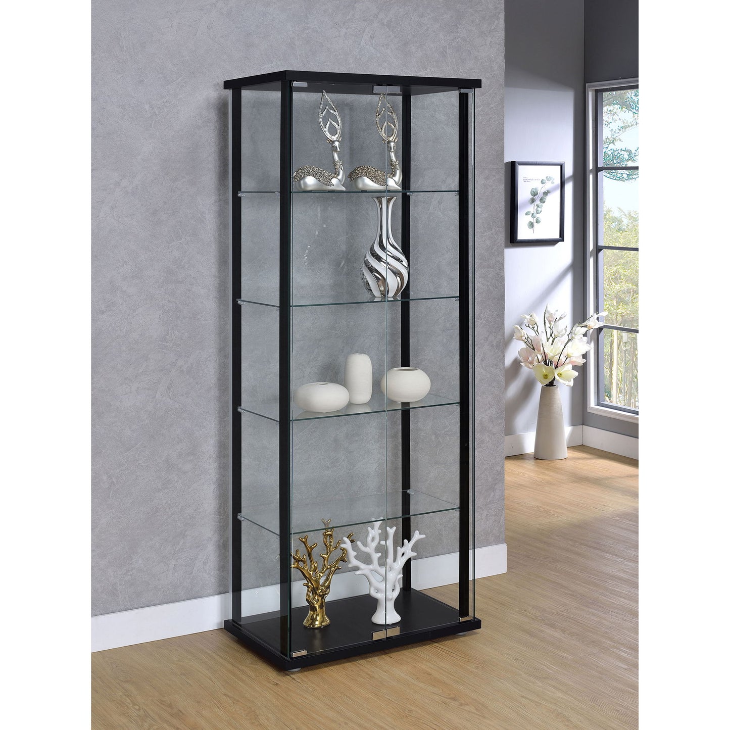 Hyacinth - 4 Shelf Curio Cabinet