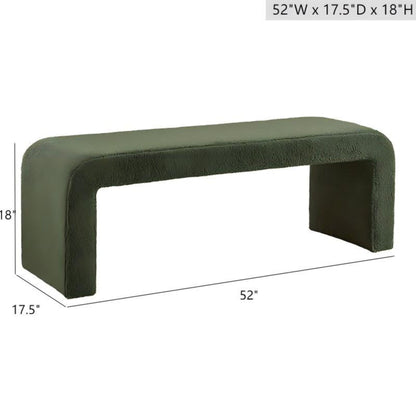 Modern Contemporary Boucle Waterfall Bench