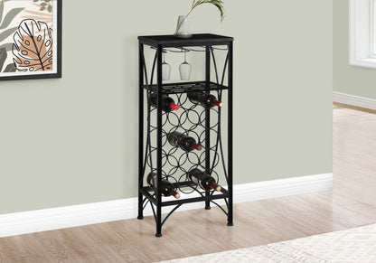 Home Bar, Wine Rack, Transitional - Black