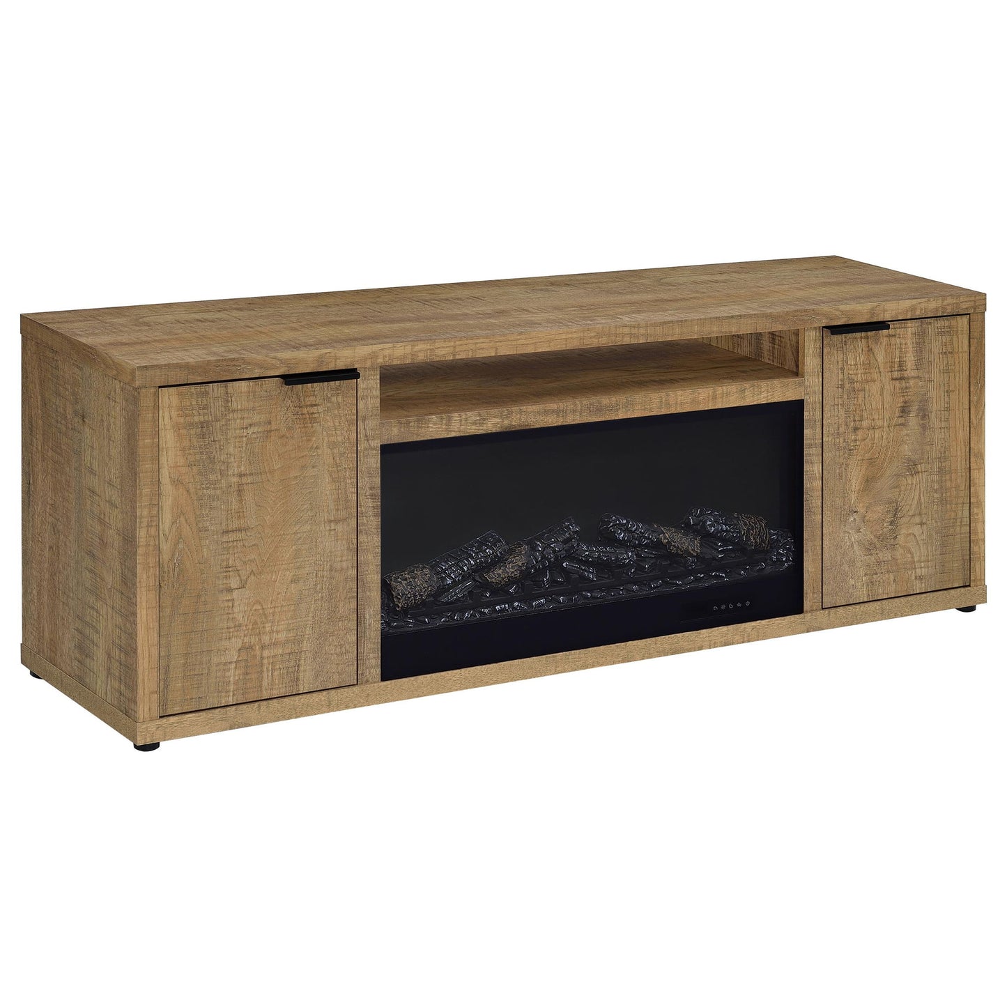 Lodi - 2 Door Fireplace TV Stand - Mango Color