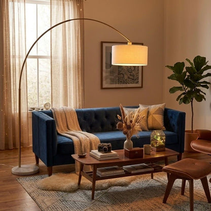 Ambient - Arch Floor Lamp With Large Shade - Gold / White