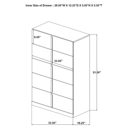 Lauryn - 5 Drawer Bedroom Chest - Gloss White